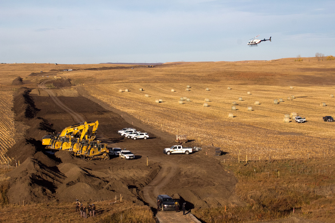 A view of the DAPL construction site that runs through Native American burial grounds.